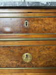 Late eighteenth century French walnut and burr elm commode