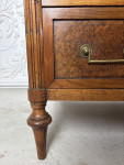 Late eighteenth century French walnut and burr elm commode