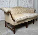 Geo lll mahogany camel back settee
