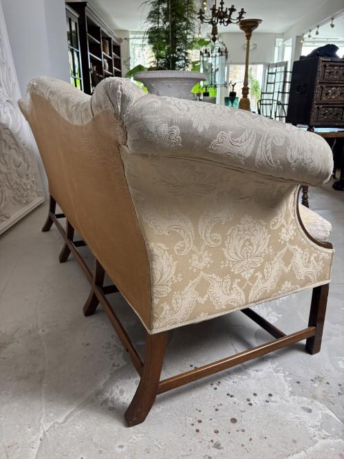 Geo lll mahogany camel back settee