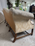 Geo lll mahogany camel back settee