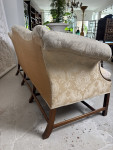 Geo lll mahogany camel back settee
