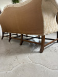 Geo lll mahogany camel back settee