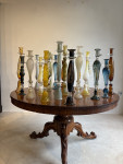 Hand blown glass candlesticks