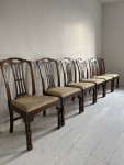 Set of rare C18th Geo ll walnut chairs