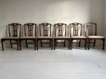 Set of rare C18th Geo ll walnut chairs