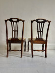 Set of rare C18th Geo ll walnut chairs