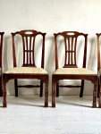 Set of rare C18th Geo ll walnut chairs