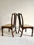 Set of rare C18th Geo ll walnut chairs