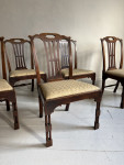Set of rare C18th Geo ll walnut chairs
