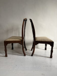 Set of rare C18th Geo ll walnut chairs