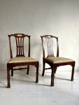 Set of rare C18th Geo ll walnut chairs