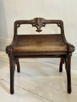 C19th Gothic Oak small seat / stool In  the manner of Pugin.