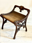 C19th Gothic Oak small seat / stool In  the manner of Pugin.