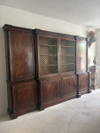 Large exceptional regency mahogany breakfront bookcase by Gillows