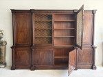 Large exceptional regency mahogany breakfront bookcase by Gillows