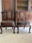A pair of Geo I English mahogany side chairs