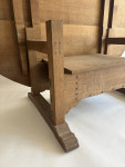 Large oval English Oak arts and crafts table with a set of 12 arts and crafts chairs