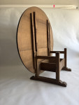 Large oval English Oak arts and crafts table with a set of 12 arts and crafts chairs