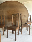 Large oval English Oak arts and crafts table with a set of 12 arts and crafts chairs
