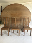 Large oval English Oak arts and crafts table with a set of 12 arts and crafts chairs