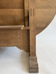Large oval English Oak arts and crafts table with a set of 12 arts and crafts chairs