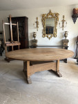 Large oval English Oak arts and crafts table with a set of 12 arts and crafts chairs