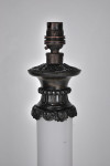 Victorian opaline white glass column lamp base