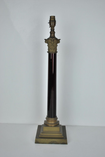 19th century ruby glass lamp base
