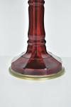19th century French gilt metal mounted, ruby glass lamp