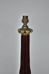 19th century French gilt metal mounted, ruby glass lamp