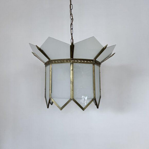 Late 19th century English octagonal brass lantern