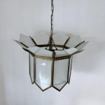 Late 19th century English octagonal brass lantern