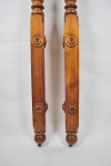 A pair of 19th century Birch wood bed posts