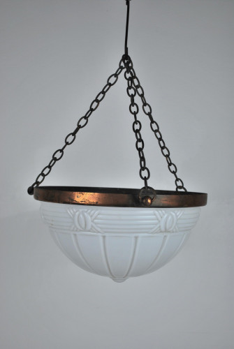 Large opaline plafonnier pendant light
