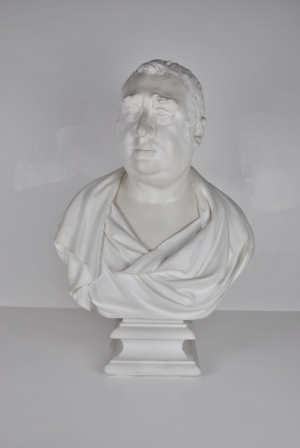 20th century white painted plaster portrait bust of The Hon. Charles James Fox (British 1749-1806)