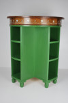 Circular inlaid Indian side table with shelving