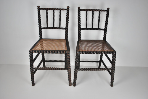 Pair of bobbin turned chairs