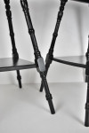 Pair of aesthetic movement ebonised walnut occasional tables in the manner of E.W. Godwin