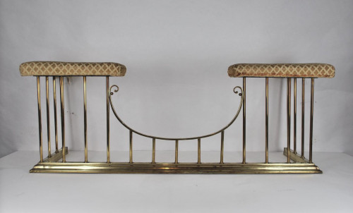 Edwardian brass club fender