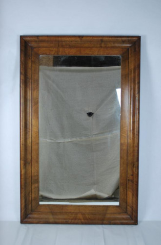 Large Austrian walnut mirror, early 20th century