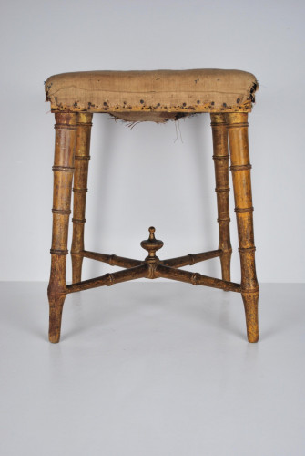 19th century simulated faux bamboo stool