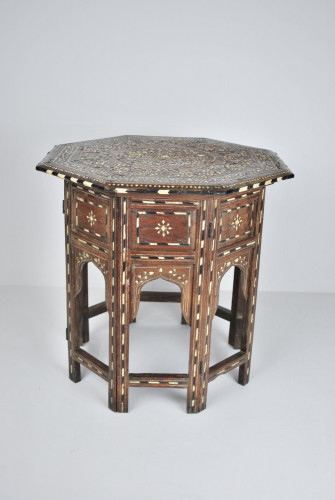 Late 19th century Anglo Indian inlaid Hoshiarpur table