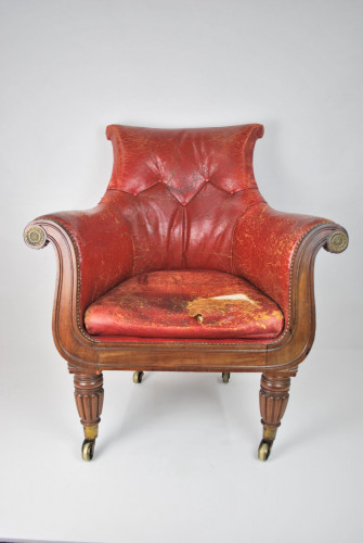 George IV mahogany library armchair