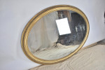 Large carved giltwood and gesso oval mirror, 19th century