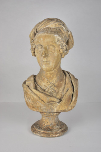 English plaster library bust of a woman