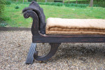 Regency period ebonised mahogany chaise