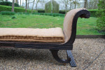 Regency period ebonised mahogany chaise