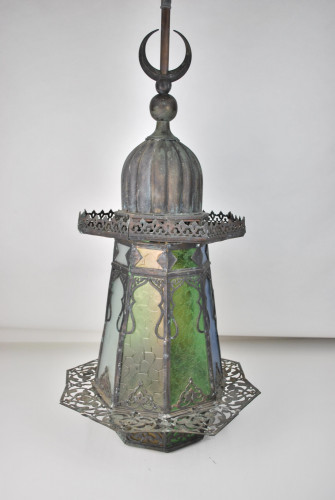 Extra large verdigris Moroccan lantern