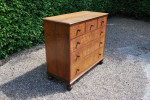 Beautiful 19th century solid English oak chest of drawers by renowned makers Gillows